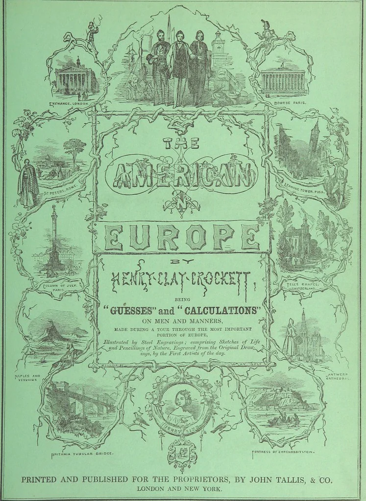 An illustration from The American in Europe: being “guesses” and “calculations” on men and manners; made during a tour through the most important portions of Europe. [With plates, 1850, leaf 49