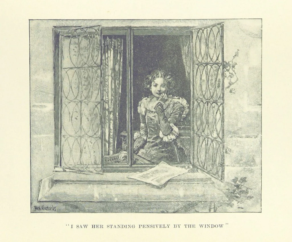 An illustration from The Red Axe. (Illustrations by Frank Richards.), 1899, leaf 115