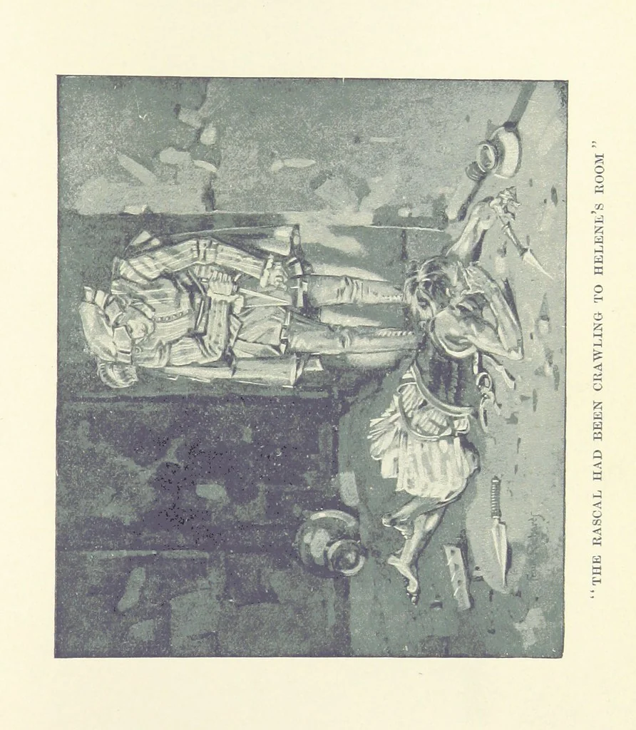 An illustration from The Red Axe. (Illustrations by Frank Richards.), 1899, leaf 167