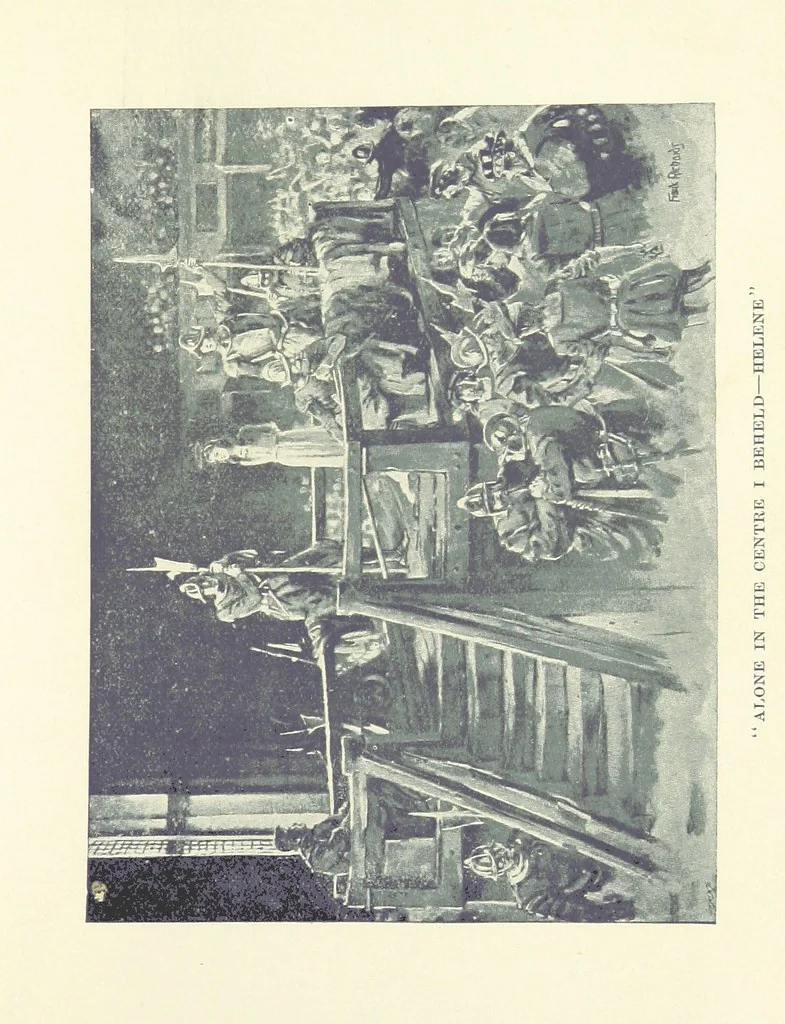 An illustration from The Red Axe. (Illustrations by Frank Richards.), 1899, leaf 303