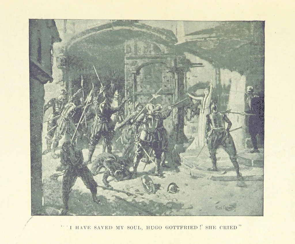 An illustration from The Red Axe. (Illustrations by Frank Richards.), 1899, leaf 419