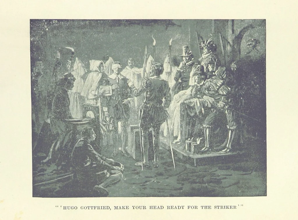 An illustration from The Red Axe. (Illustrations by Frank Richards.), 1899, leaf 71