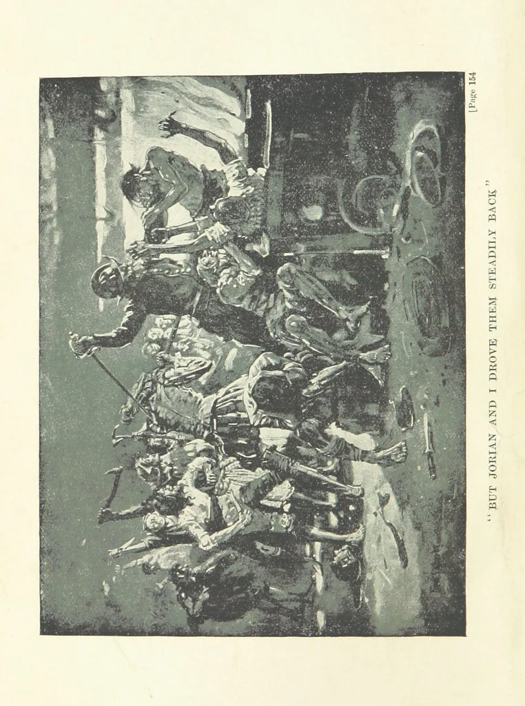 An illustration from The Red Axe. (Illustrations by Frank Richards.), 1899, leaf 8