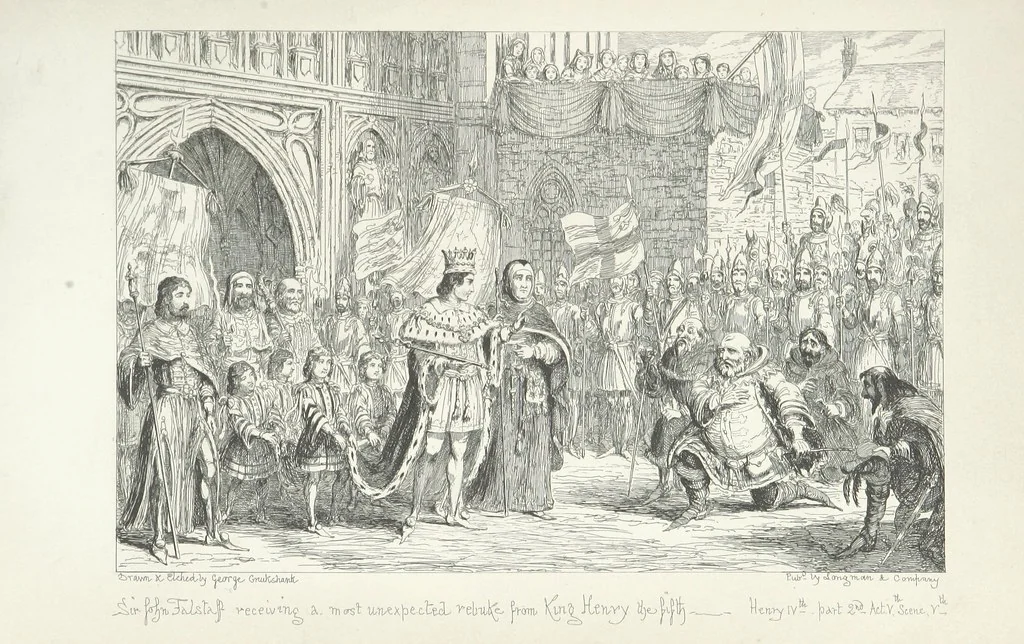 An illustration from The Life of Sir John Falstaff. Illustrated by G. Cruikshank. With a biography of the knight from authentic sources by Robert B. Brough, 1858, leaf 265