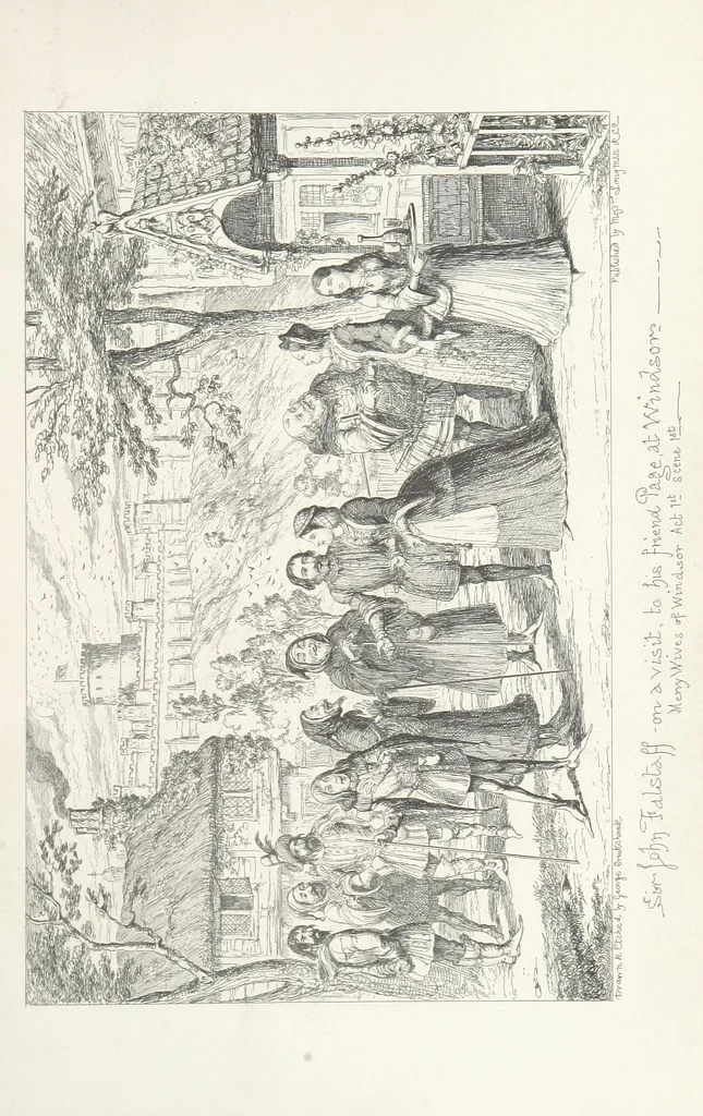 An illustration from The Life of Sir John Falstaff. Illustrated by G. Cruikshank. With a biography of the knight from authentic sources by Robert B. Brough, 1858, leaf 273