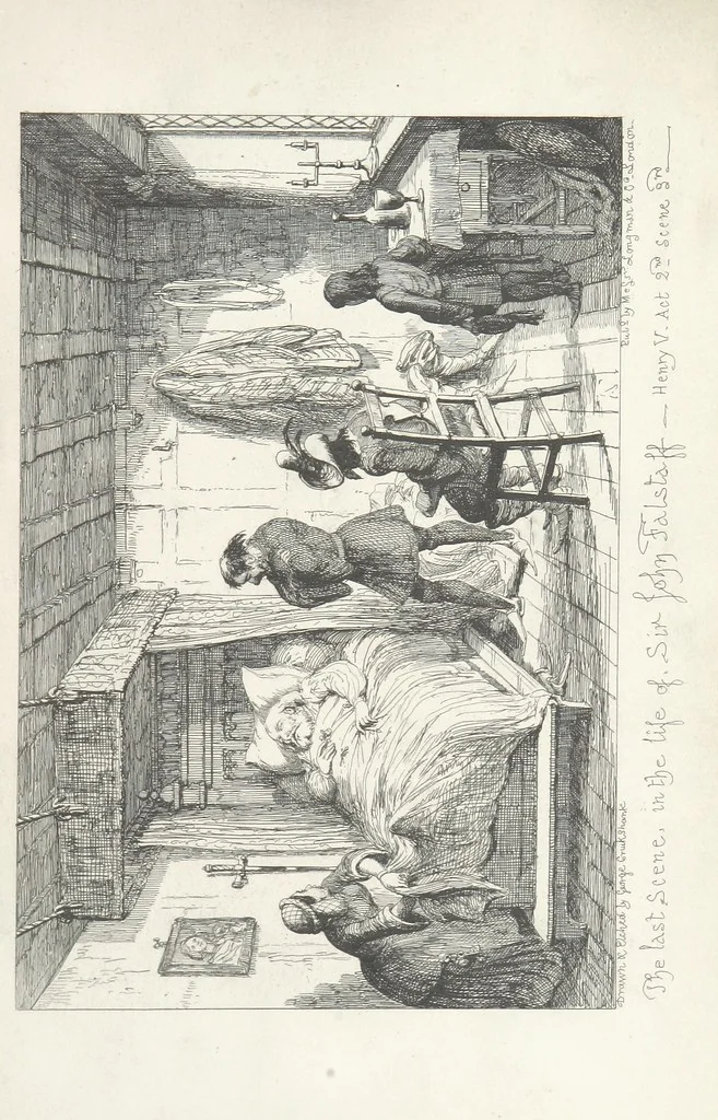 An illustration from The Life of Sir John Falstaff. Illustrated by G. Cruikshank. With a biography of the knight from authentic sources by Robert B. Brough, 1858, leaf 297