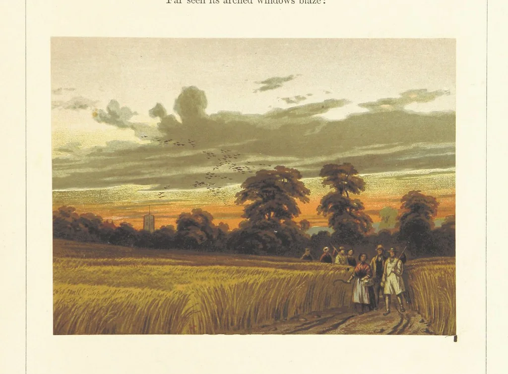 An illustration from Poetry of the year. Passages from the poets descriptive of the seasons. With twenty-two coloured illustrations from drawings by eminent artists.[Edited by Joseph Cundall, 1853, leaf 103