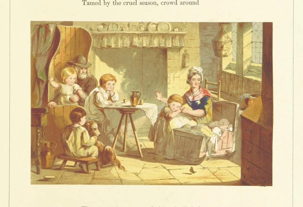An illustration from Poetry of the year. Passages from the poets descriptive of the seasons. With twenty-two coloured illustrations from drawings by eminent artists.[Edited by Joseph Cundall, 1853, leaf 155