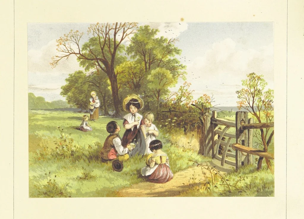 An illustration from Poetry of the year. Passages from the poets descriptive of the seasons. With twenty-two coloured illustrations from drawings by eminent artists.[Edited by Joseph Cundall, 1853, leaf 35