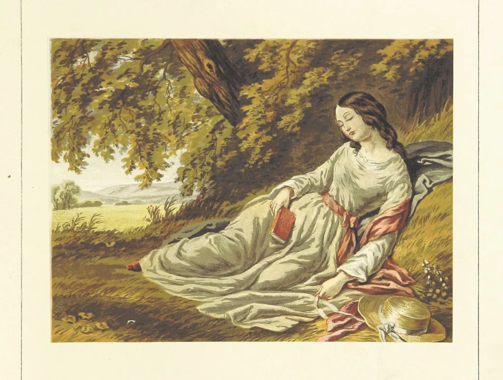 An illustration from Poetry of the year. Passages from the poets descriptive of the seasons. With twenty-two coloured illustrations from drawings by eminent artists.[Edited by Joseph Cundall, 1853, leaf 63