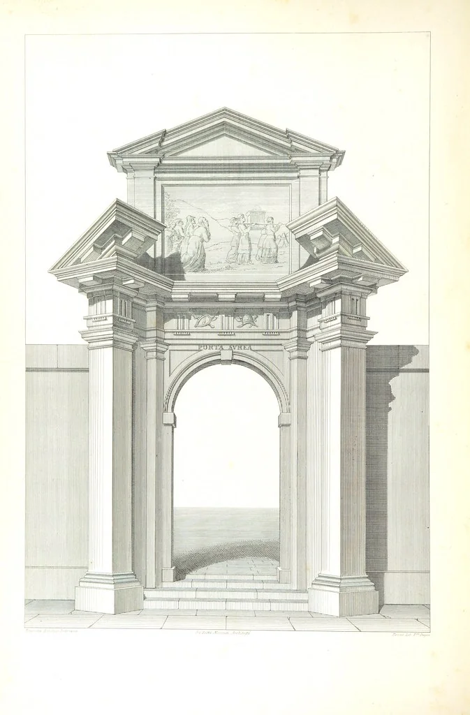 An illustration from Nuova guida storica, religiosa ed artistica al sacro monte di Varallo ed alle sue adiacenze, illustrata con disegni grafici ... Parte prima, contenente i lavori plastici, 1857, leaf 110