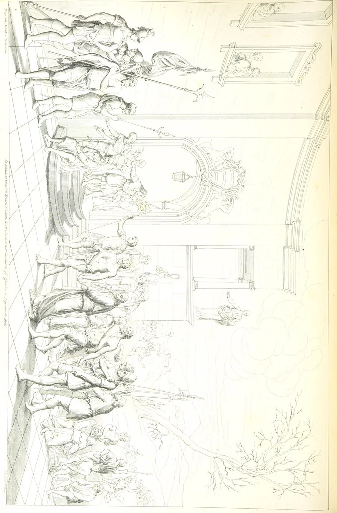 An illustration from Nuova guida storica, religiosa ed artistica al sacro monte di Varallo ed alle sue adiacenze, illustrata con disegni grafici ... Parte prima, contenente i lavori plastici, 1857, leaf 134