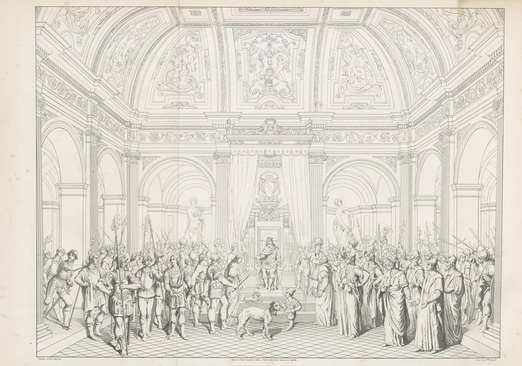 An illustration from Nuova guida storica, religiosa ed artistica al sacro monte di Varallo ed alle sue adiacenze, illustrata con disegni grafici ... Parte prima, contenente i lavori plastici, 1857, leaf 152