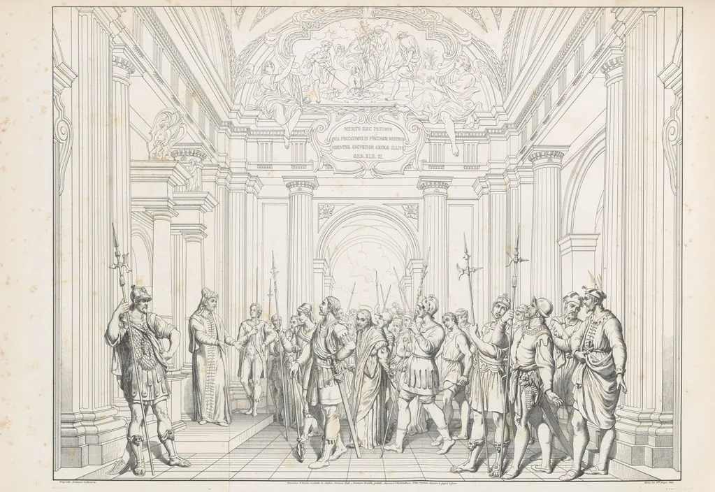 An illustration from Nuova guida storica, religiosa ed artistica al sacro monte di Varallo ed alle sue adiacenze, illustrata con disegni grafici ... Parte prima, contenente i lavori plastici, 1857, leaf 156