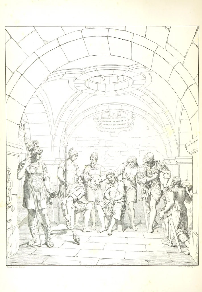 An illustration from Nuova guida storica, religiosa ed artistica al sacro monte di Varallo ed alle sue adiacenze, illustrata con disegni grafici ... Parte prima, contenente i lavori plastici, 1857, leaf 164