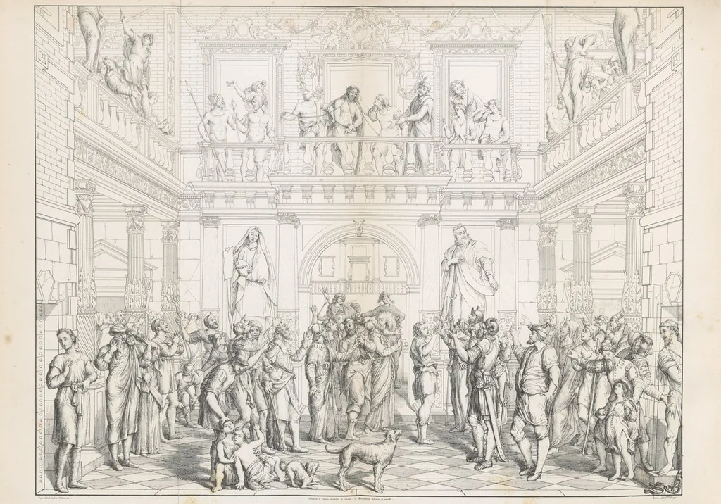 An illustration from Nuova guida storica, religiosa ed artistica al sacro monte di Varallo ed alle sue adiacenze, illustrata con disegni grafici ... Parte prima, contenente i lavori plastici, 1857, leaf 172