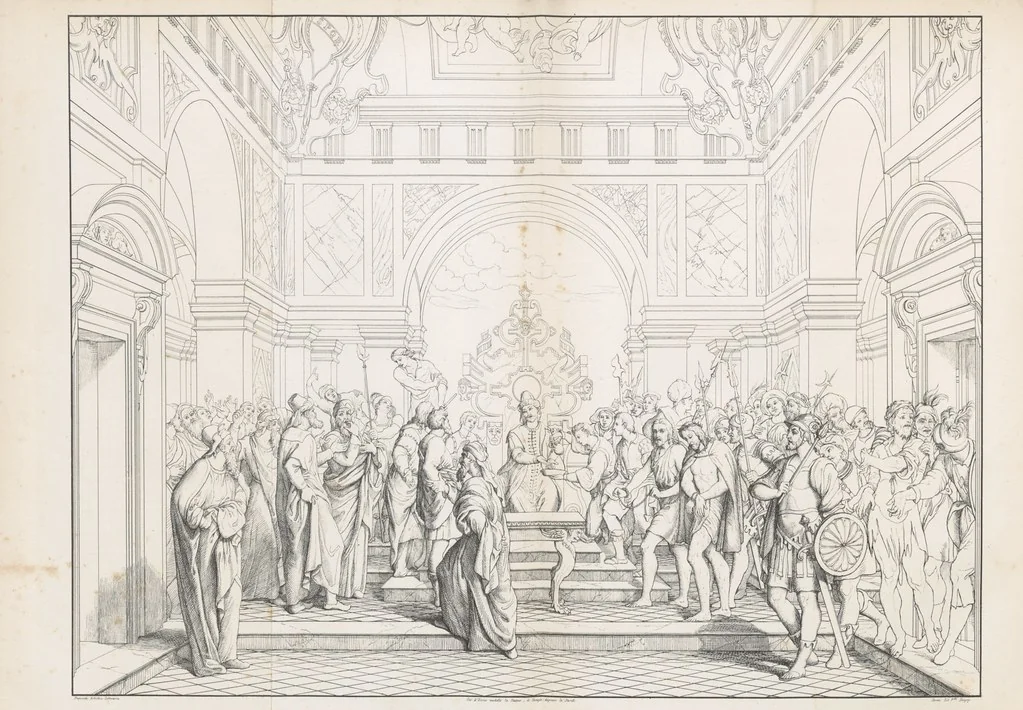 An illustration from Nuova guida storica, religiosa ed artistica al sacro monte di Varallo ed alle sue adiacenze, illustrata con disegni grafici ... Parte prima, contenente i lavori plastici, 1857, leaf 176