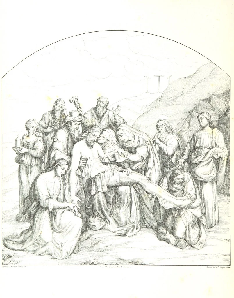 An illustration from Nuova guida storica, religiosa ed artistica al sacro monte di Varallo ed alle sue adiacenze, illustrata con disegni grafici ... Parte prima, contenente i lavori plastici, 1857, leaf 200
