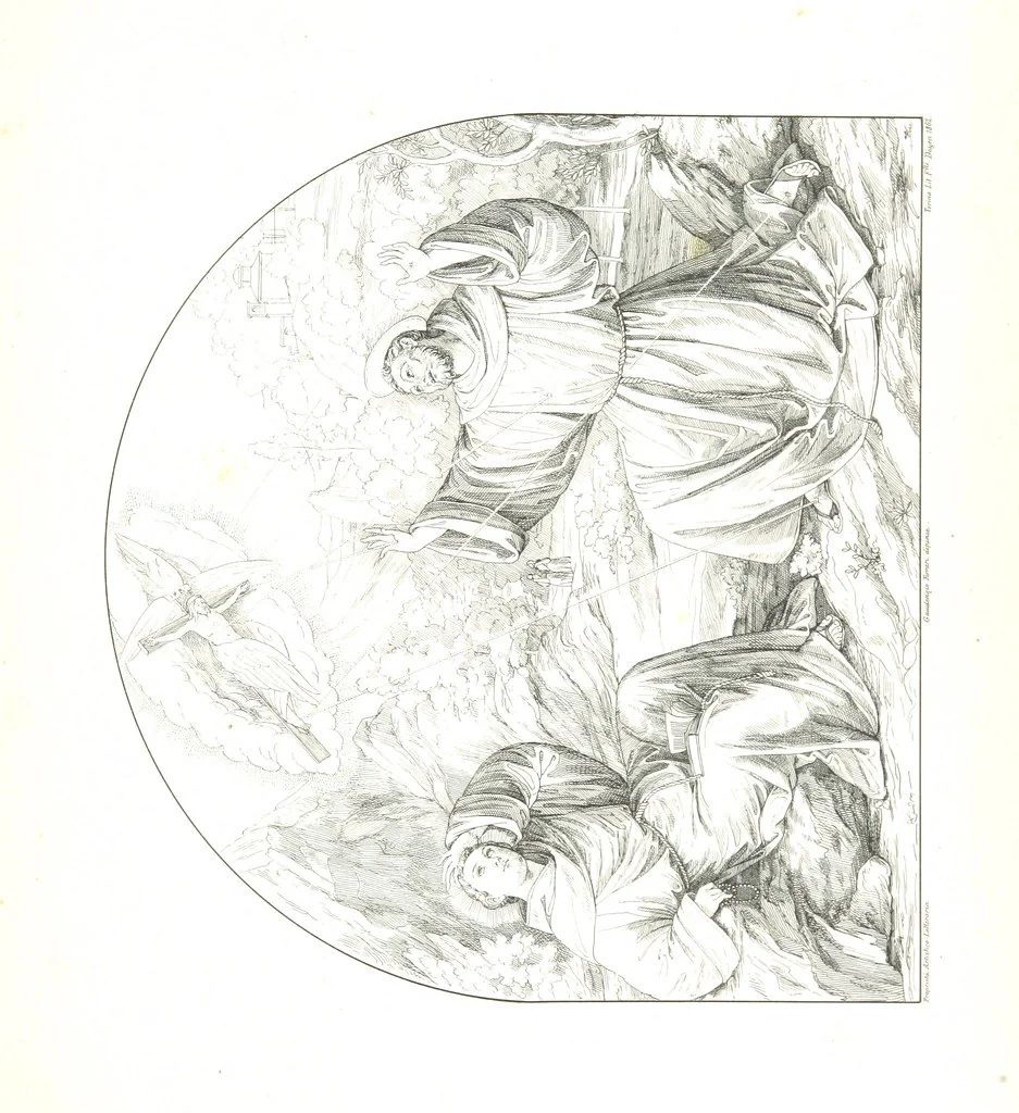An illustration from Nuova guida storica, religiosa ed artistica al sacro monte di Varallo ed alle sue adiacenze, illustrata con disegni grafici ... Parte prima, contenente i lavori plastici, 1857, leaf 205
