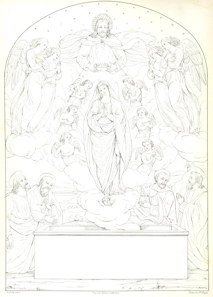 An illustration from Nuova guida storica, religiosa ed artistica al sacro monte di Varallo ed alle sue adiacenze, illustrata con disegni grafici ... Parte prima, contenente i lavori plastici, 1857, leaf 214