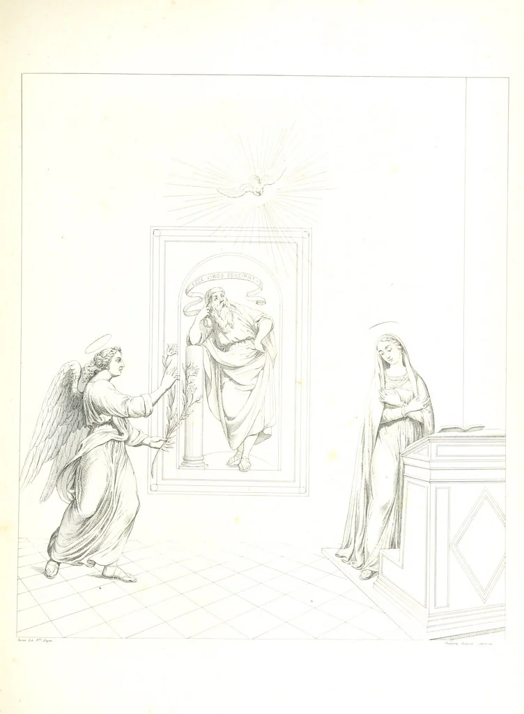 An illustration from Nuova guida storica, religiosa ed artistica al sacro monte di Varallo ed alle sue adiacenze, illustrata con disegni grafici ... Parte prima, contenente i lavori plastici, 1857, leaf 35