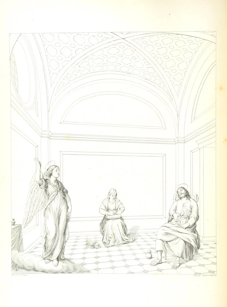 An illustration from Nuova guida storica, religiosa ed artistica al sacro monte di Varallo ed alle sue adiacenze, illustrata con disegni grafici ... Parte prima, contenente i lavori plastici, 1857, leaf 44