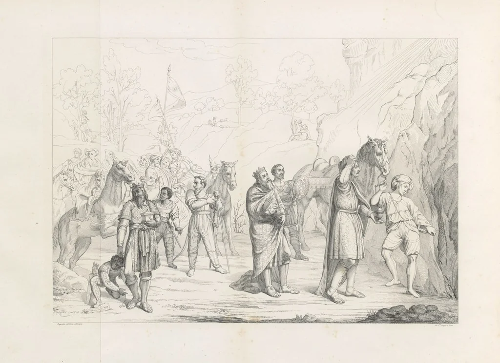 An illustration from Nuova guida storica, religiosa ed artistica al sacro monte di Varallo ed alle sue adiacenze, illustrata con disegni grafici ... Parte prima, contenente i lavori plastici, 1857, leaf 48