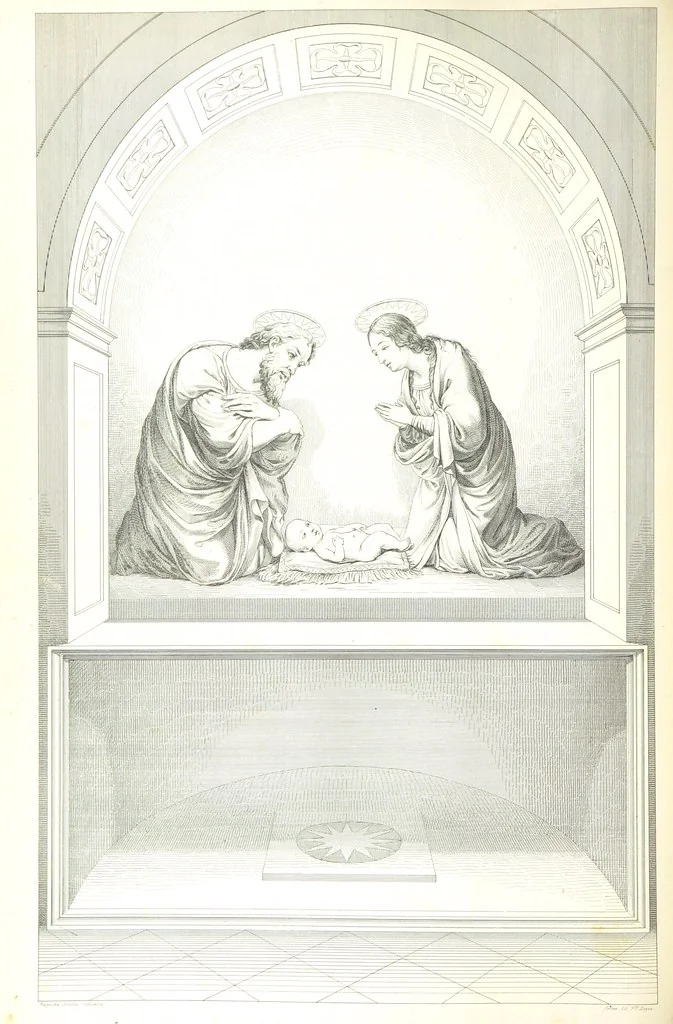 An illustration from Nuova guida storica, religiosa ed artistica al sacro monte di Varallo ed alle sue adiacenze, illustrata con disegni grafici ... Parte prima, contenente i lavori plastici, 1857, leaf 54