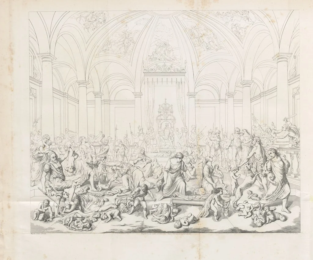 An illustration from Nuova guida storica, religiosa ed artistica al sacro monte di Varallo ed alle sue adiacenze, illustrata con disegni grafici ... Parte prima, contenente i lavori plastici, 1857, leaf 74