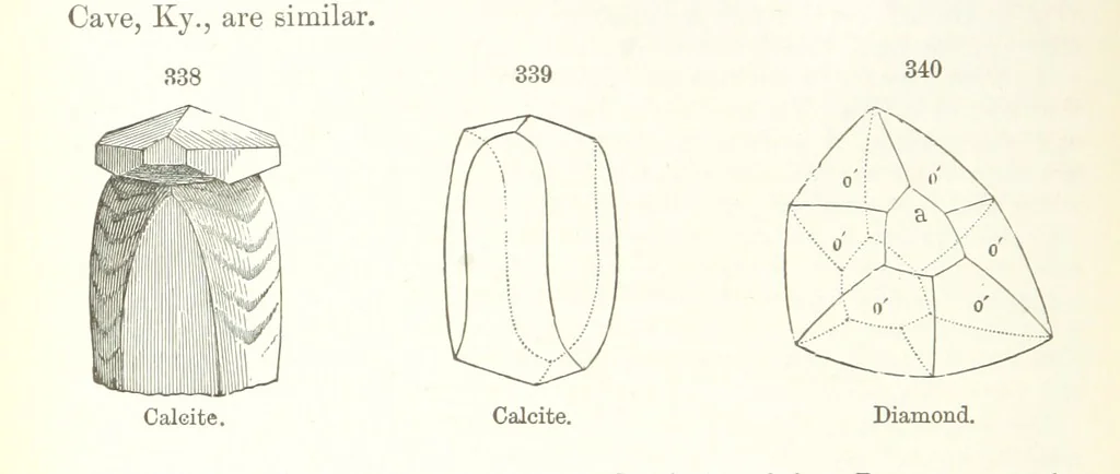An illustration from A Text-Book of Mineralogy. With an extended treatise on crystallography and physical mineralogy. By E. S. Dana ... on the plan and with the co-operation of Professor James D. Dana, etc, 1877, leaf 122