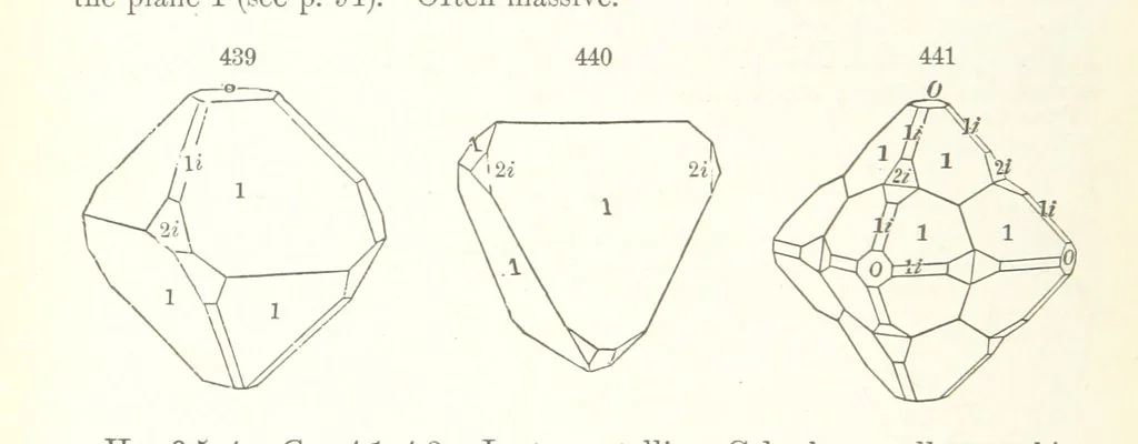 An illustration from A Text-Book of Mineralogy. With an extended treatise on crystallography and physical mineralogy. By E. S. Dana ... on the plan and with the co-operation of Professor James D. Dana, etc, 1877, leaf 240