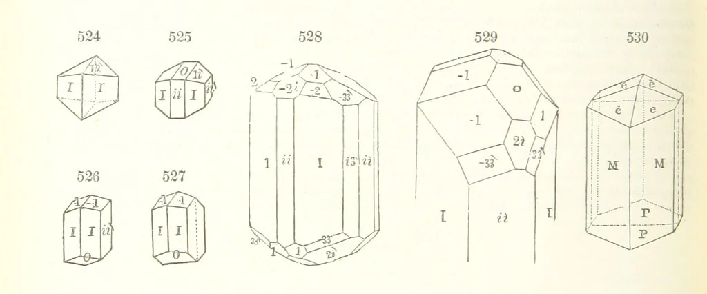 An illustration from A Text-Book of Mineralogy. With an extended treatise on crystallography and physical mineralogy. By E. S. Dana ... on the plan and with the co-operation of Professor James D. Dana, etc, 1877, leaf 292
