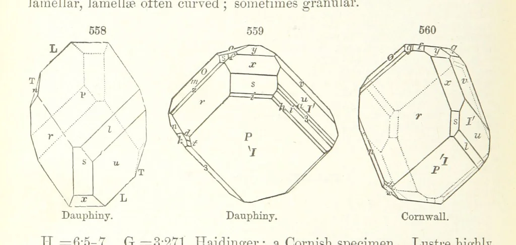 An illustration from A Text-Book of Mineralogy. With an extended treatise on crystallography and physical mineralogy. By E. S. Dana ... on the plan and with the co-operation of Professor James D. Dana, etc, 1877, leaf 306