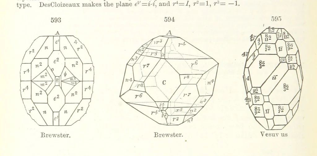 An illustration from A Text-Book of Mineralogy. With an extended treatise on crystallography and physical mineralogy. By E. S. Dana ... on the plan and with the co-operation of Professor James D. Dana, etc, 1877, leaf 324