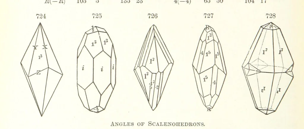 An illustration from A Text-Book of Mineralogy. With an extended treatise on crystallography and physical mineralogy. By E. S. Dana ... on the plan and with the co-operation of Professor James D. Dana, etc, 1877, leaf 394
