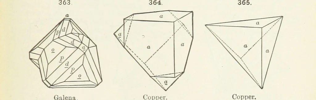 An illustration from A Text-Book of Mineralogy. With an extended treatise on crystallography and physical mineralogy ... on the plan and with the co-operation of ... James D. Dana ... With ... woodcuts ... Newly revised and enlarged. 17th edition, etc, 1898, leaf 141