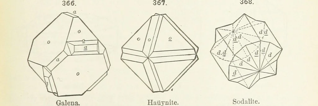 An illustration from A Text-Book of Mineralogy. With an extended treatise on crystallography and physical mineralogy ... on the plan and with the co-operation of ... James D. Dana ... With ... woodcuts ... Newly revised and enlarged. 17th edition, etc, 1898, leaf 141