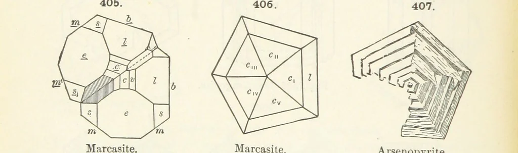 An illustration from A Text-Book of Mineralogy. With an extended treatise on crystallography and physical mineralogy ... on the plan and with the co-operation of ... James D. Dana ... With ... woodcuts ... Newly revised and enlarged. 17th edition, etc, 1898, leaf 146