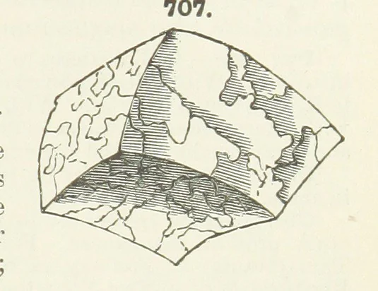 An illustration from A Text-Book of Mineralogy. With an extended treatise on crystallography and physical mineralogy ... on the plan and with the co-operation of ... James D. Dana ... With ... woodcuts ... Newly revised and enlarged. 17th edition, etc, 1898, leaf 377