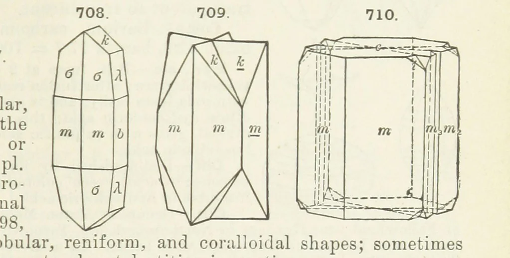 An illustration from A Text-Book of Mineralogy. With an extended treatise on crystallography and physical mineralogy ... on the plan and with the co-operation of ... James D. Dana ... With ... woodcuts ... Newly revised and enlarged. 17th edition, etc, 1898, leaf 379