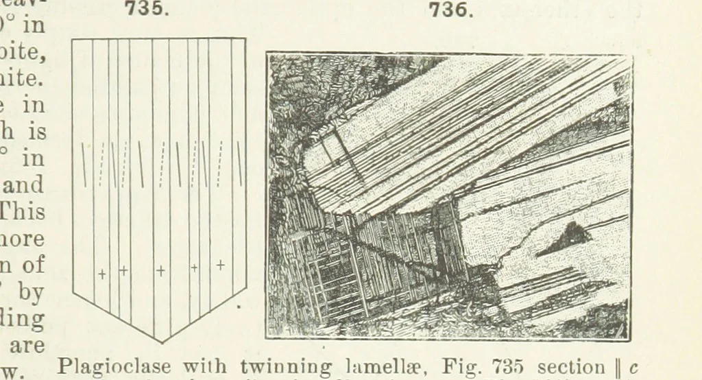 An illustration from A Text-Book of Mineralogy. With an extended treatise on crystallography and physical mineralogy ... on the plan and with the co-operation of ... James D. Dana ... With ... woodcuts ... Newly revised and enlarged. 17th edition, etc, 1898, leaf 393
