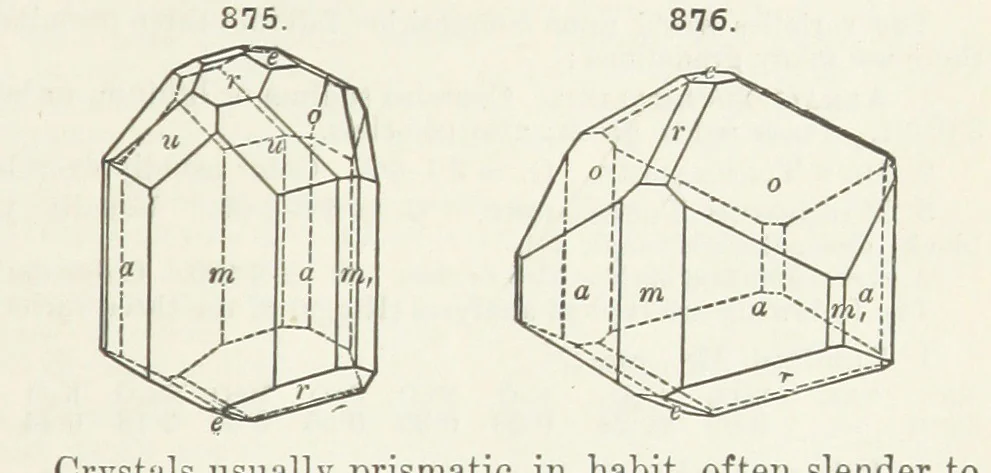 An illustration from A Text-Book of Mineralogy. With an extended treatise on crystallography and physical mineralogy ... on the plan and with the co-operation of ... James D. Dana ... With ... woodcuts ... Newly revised and enlarged. 17th edition, etc, 1898, leaf 465