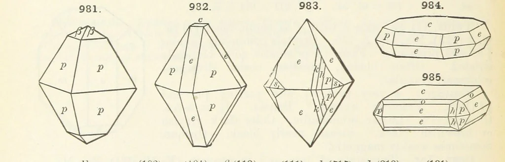An illustration from A Text-Book of Mineralogy. With an extended treatise on crystallography and physical mineralogy ... on the plan and with the co-operation of ... James D. Dana ... With ... woodcuts ... Newly revised and enlarged. 17th edition, etc, 1898, leaf 558