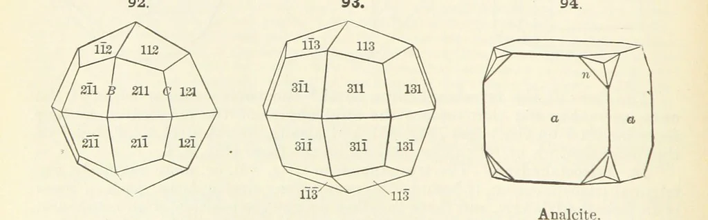 An illustration from A Text-Book of Mineralogy. With an extended treatise on crystallography and physical mineralogy ... on the plan and with the co-operation of ... James D. Dana ... With ... woodcuts ... Newly revised and enlarged. 17th edition, etc, 1898, leaf 56