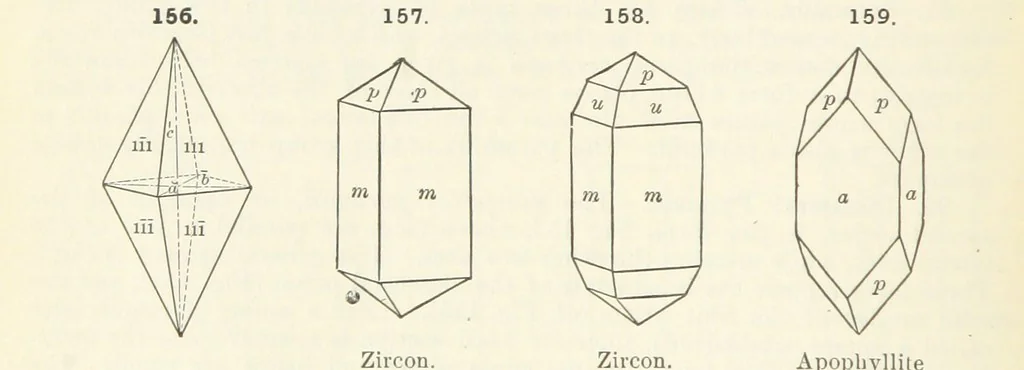 An illustration from A Text-Book of Mineralogy. With an extended treatise on crystallography and physical mineralogy ... on the plan and with the co-operation of ... James D. Dana ... With ... woodcuts ... Newly revised and enlarged. 17th edition, etc, 1898, leaf 74