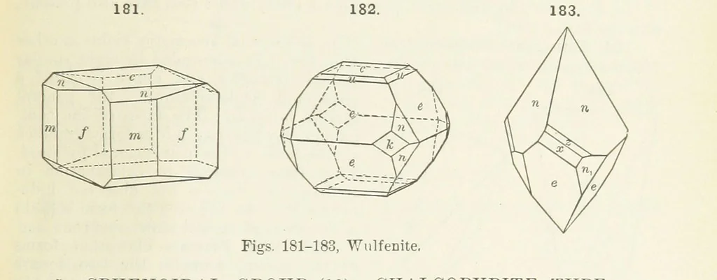 An illustration from A Text-Book of Mineralogy. With an extended treatise on crystallography and physical mineralogy ... on the plan and with the co-operation of ... James D. Dana ... With ... woodcuts ... Newly revised and enlarged. 17th edition, etc, 1898, leaf 79