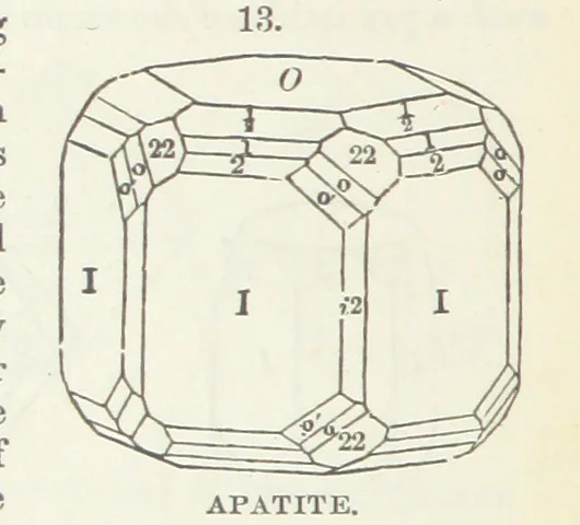 An illustration from Manual of Mineralogy, including observations on mines, rocks, reduction of ores, and the applications of the science to the arts ... Fourth edition, 1878, leaf 62
