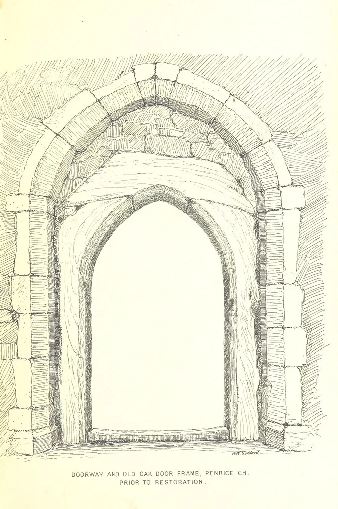 An illustration from A History of West Gower, Glamorganshire. (pt. 2. Historical Notices of the Parishes of Llanmadoc and Cheriton, etc.-pt. 3. Historical Notices of the Parishes of Llangenydd and Rhosili, etc.-pt. 4. Historical Notices of the Parishes of Penrice, Oxwich and Nicholaston, etc.), 1877, leaf 101