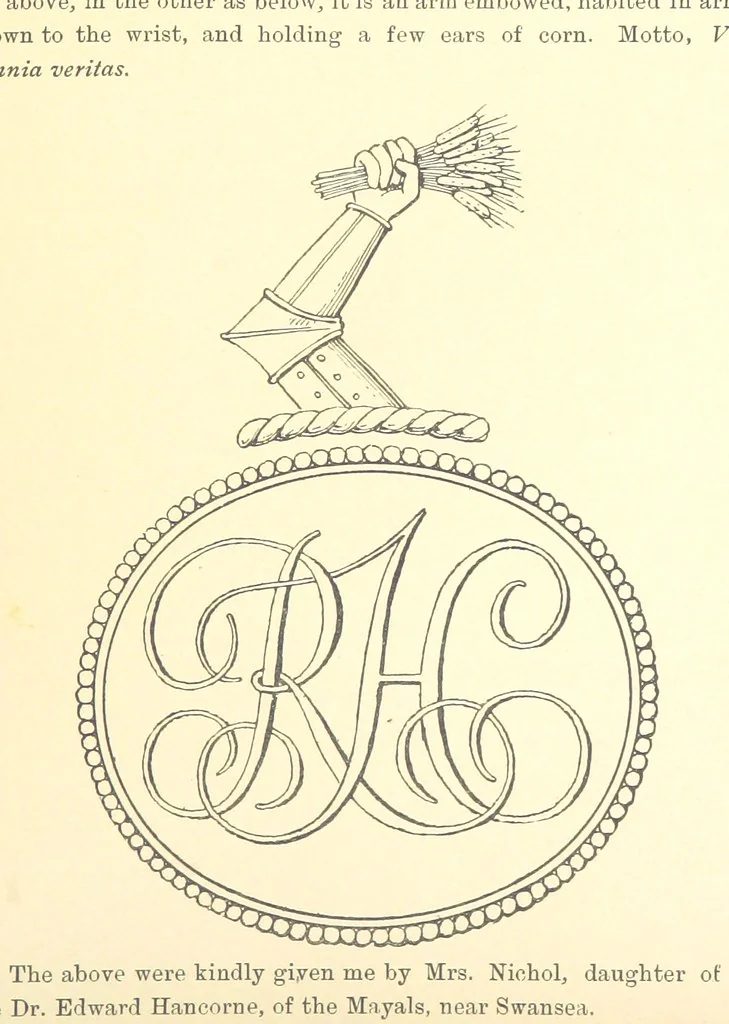 An illustration from A History of West Gower, Glamorganshire. (pt. 2. Historical Notices of the Parishes of Llanmadoc and Cheriton, etc.-pt. 3. Historical Notices of the Parishes of Llangenydd and Rhosili, etc.-pt. 4. Historical Notices of the Parishes of Penrice, Oxwich and Nicholaston, etc.), 1877, leaf 105