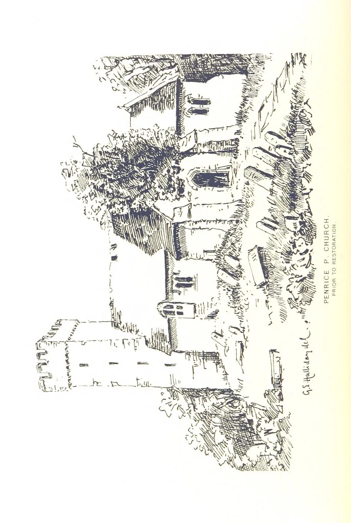 An illustration from A History of West Gower, Glamorganshire. (pt. 2. Historical Notices of the Parishes of Llanmadoc and Cheriton, etc.-pt. 3. Historical Notices of the Parishes of Llangenydd and Rhosili, etc.-pt. 4. Historical Notices of the Parishes of Penrice, Oxwich and Nicholaston, etc.), 1877, leaf 82